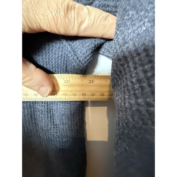 The American Outdoorsman Indigo Heather Sherpa Lined Waffle Henley Shirt Large - Picture 11 of 11